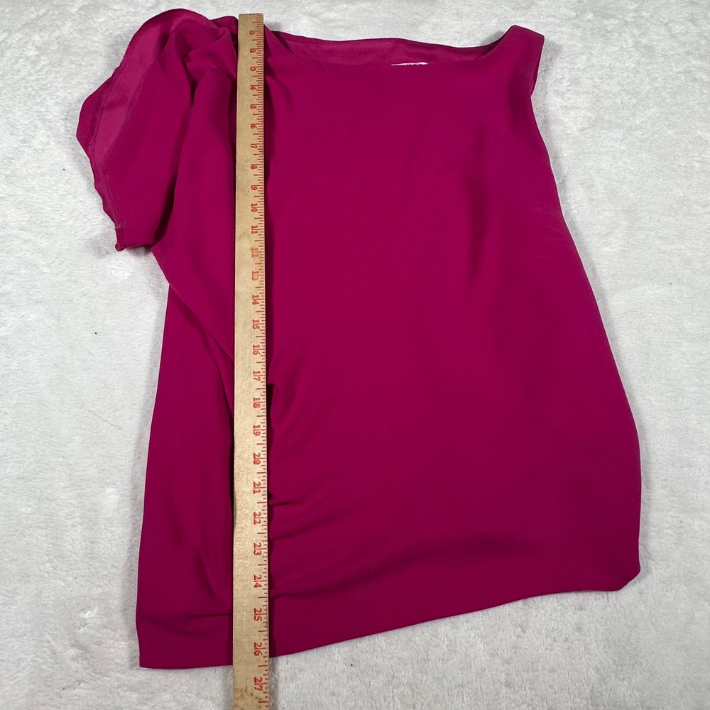 Trina Turk Blouse Womens Size M Pink Asymmetric One Shoulder Draped Top - Picture 4 of 7